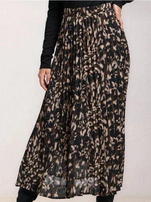Sinsay - Plisowana spódnica midi ze wzorkiem - wielobarwny