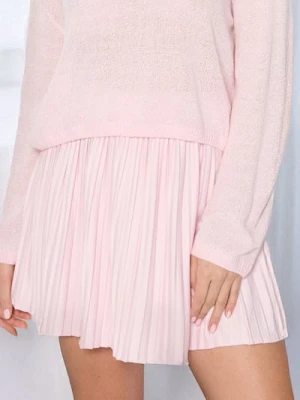 Sinsay - Plisowana spódnica mini - różowy