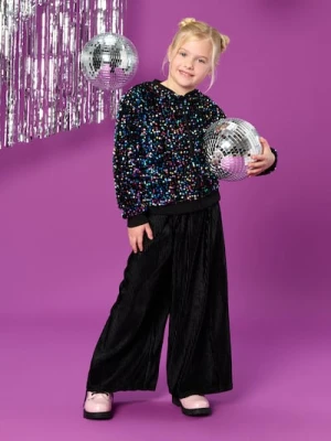 Sinsay - Plisowane spodnie welurowe - czarny