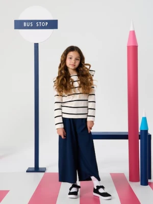 Sinsay - Plisowane spodnie z ozdobną kokardą - granatowy