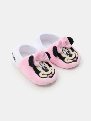 Sinsay - Pluszowe kapcie antypoślizgowe z haftem Minnie Mouse - różowy