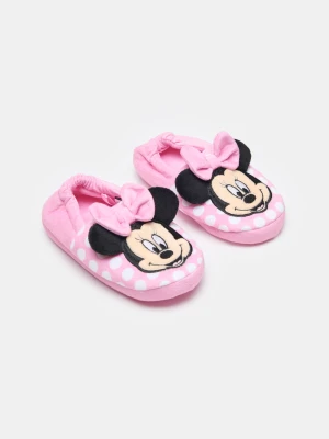 Sinsay - Pluszowe kapcie z kokardą i uszami 3D Minnie Mouse - różowy