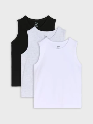 Sinsay - Podkoszulki 3 pack - biały