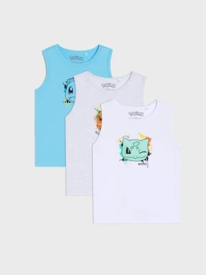 Sinsay - Podkoszulki 3 pack Pokemon - biały