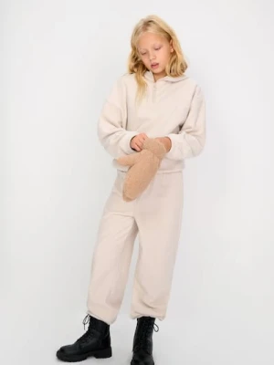 Sinsay - Polarowa bluza z kapturem - beżowy