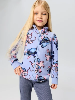 Sinsay - Polarowa bluza ze stójką Stitch - błękitny