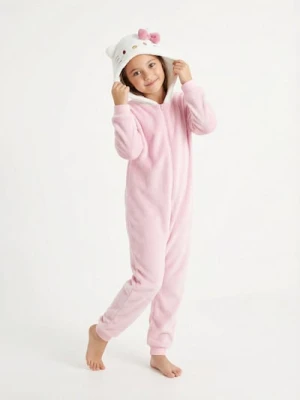 Sinsay - Polarowa piżama typu onesie z elementami 3D Hello Kitty - różowy