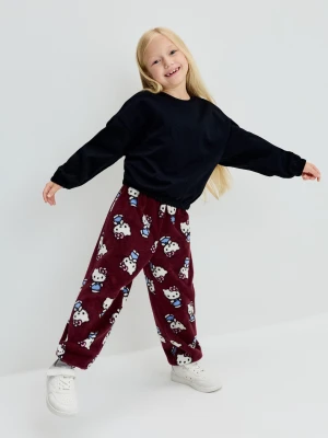 Sinsay - Polarowe spodnie jogger Hello Kitty - czerwony