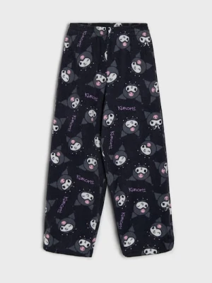 Sinsay - Polarowe spodnie z regulowanymi gumkami w nogawkach Kuromi - czarny