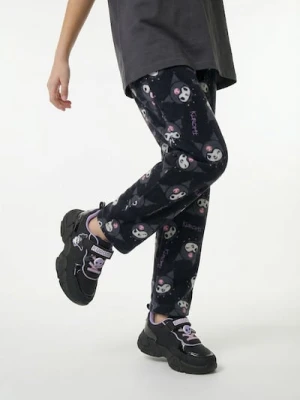 Sinsay - Polarowe spodnie z regulowanymi gumkami w nogawkach Kuromi - czarny
