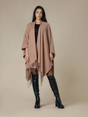 Sinsay - Ponczo z frędzlami - beżowy