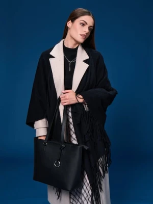 Sinsay - Ponczo z frędzlami - czarny
