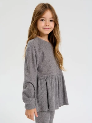 Sinsay - Prążkowana bluza crewneck - szary