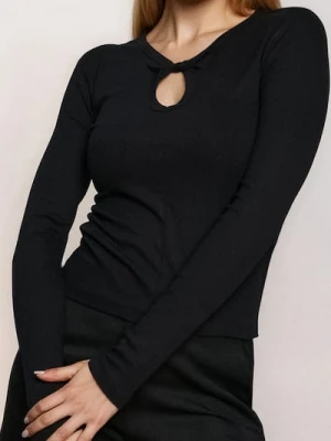 Sinsay - Prążkowana bluzka - czarny