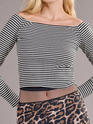 Zdjęcie produktu Sinsay - Prążkowana bluzka off shoulder - wielobarwny