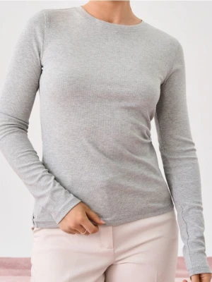 Sinsay - Prążkowana bluzka - srebrny