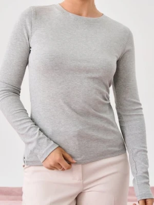 Sinsay - Prążkowana bluzka - srebrny