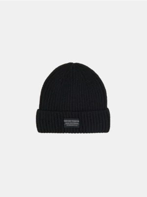 Sinsay - Prążkowana czapka beanie - czarny