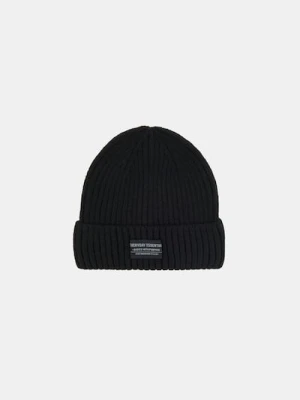 Sinsay - Prążkowana czapka beanie - czarny