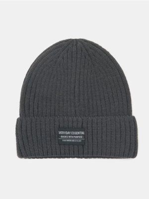Sinsay - Prążkowana czapka beanie - szary