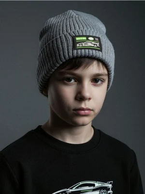Sinsay - Prążkowana czapka beanie - szary