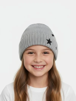 Sinsay - Prążkowana czapka beanie - szary