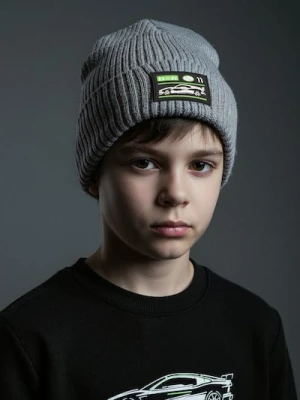 Sinsay - Prążkowana czapka beanie - szary