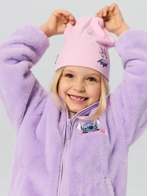 Sinsay - Prążkowana czapka z nadrukiem Stitch - różowy