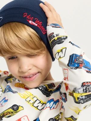 Sinsay - Prążkowana czapka z naszywką i haftem Hot Wheels x Ford - granatowy