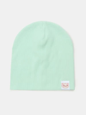 Sinsay - Prążkowana czapka z naszywką - niebieski