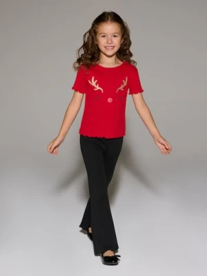 Sinsay - Prążkowana koszulka z motywem świątecznym - wielobarwny