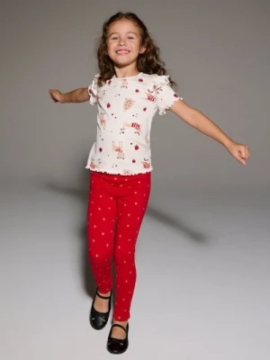 Sinsay - Prążkowana koszulka z motywem świątecznym - wielobarwny