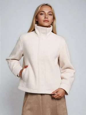 Sinsay - Prążkowana kurtka ze stójką - kremowy