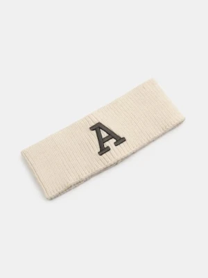 Sinsay - Prążkowana opaska na głowę z haftem - kremowy