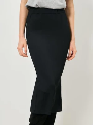 Sinsay - Prążkowana spódnica midi - czarny