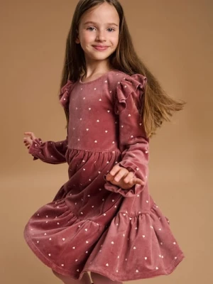 Sinsay - Prążkowana sukienka babydoll - bordowy