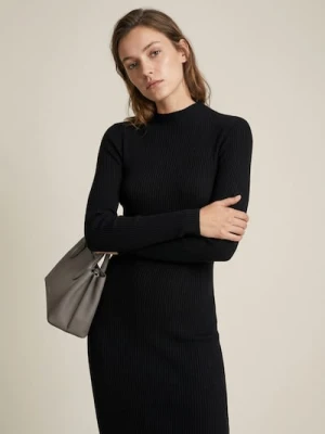 Sinsay - Prążkowana sukienka swetrowa - czarny