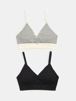 Sinsay - Prążkowane biustonosze typu top 2 pack - wielobarwny