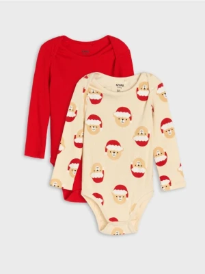 Sinsay - Prążkowane body 2 pack - beżowy