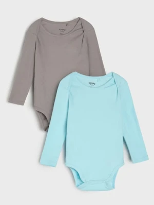 Sinsay - Prążkowane body 2 pack - błękitny