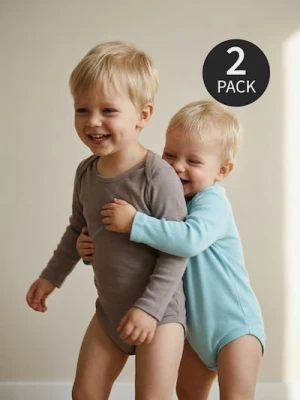 Sinsay - Prążkowane body 2 pack - błękitny