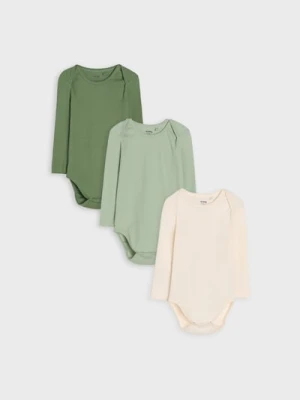 Sinsay - Prążkowane body 3 pack - kremowy