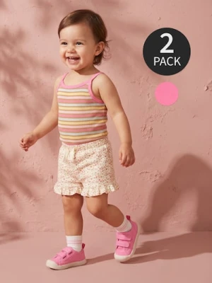 Sinsay - Prążkowane body na ramiączkach 2 pack - różowy
