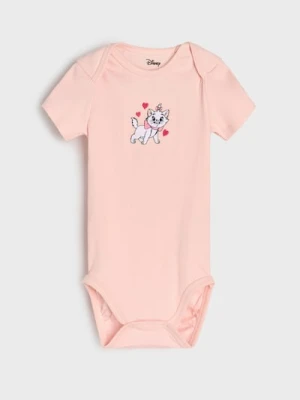 Sinsay - Prążkowane body z haftem Marie - różowy