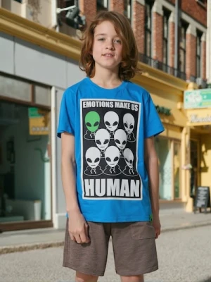 Sinsay - Prążkowane dresowe szorty z bawełny - brązowy