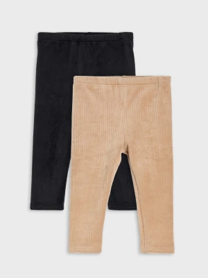 Sinsay - Prążkowane legginsy 2 pack - brązowy