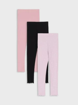 Sinsay - Prążkowane legginsy 3 pack - wielobarwny