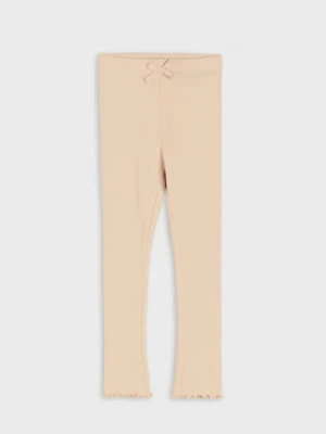 Sinsay - Prążkowane legginsy - beżowy