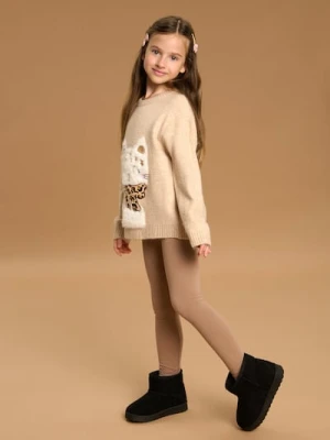 Sinsay - Prążkowane legginsy - brązowy