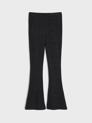Sinsay - Prążkowane legginsy flare - czarny